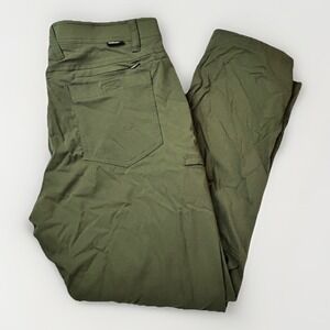 Gerry Fleece Lined Pants Men 34x30 Green Nylon Stretch Hiking Outdoor Athleisure